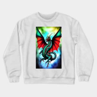 Kingdom Dragon Fire Turquoise Crewneck Sweatshirt